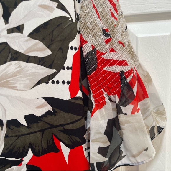 Calvin Klein Red and Black Floral Blouse - Picture 4 of 4